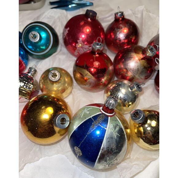Vintage 1950's Mercury Glass Micah Christmas Ornaments Unmarked Shiny Brite #19 - Picture 11 of 12
